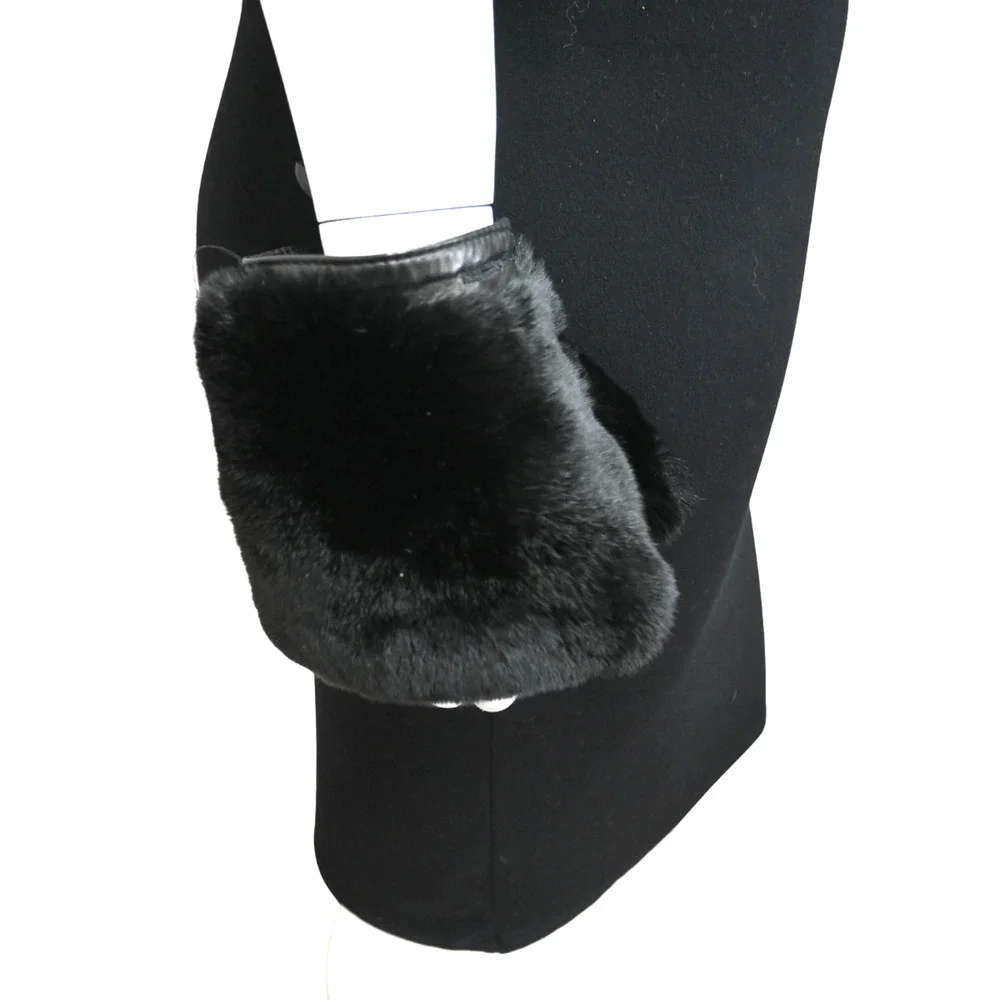 Faux-Fur & Leather Trim Sleeve Cuffs